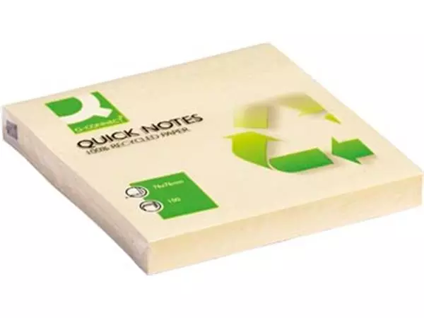 Een Q-CONNECT Quick Notes Recycled, ft 76 x 76 mm, 100 vel, geel koop je bij ShopXPress