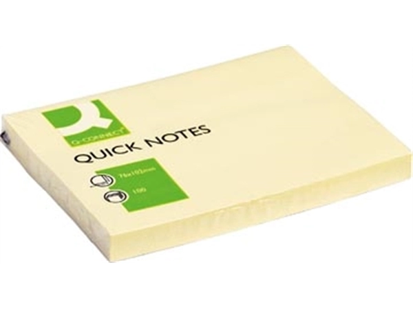 Een Q-CONNECT Quick Notes, ft 76 x 102 mm, 100 vel, geel koop je bij ShopXPress