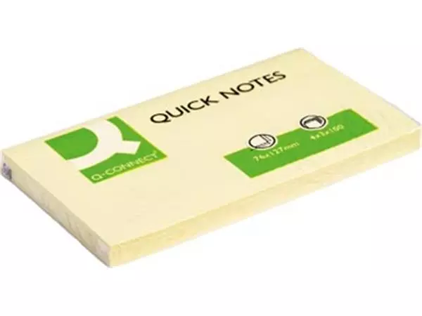 Een Q-CONNECT Quick Notes, ft 76 x 127 mm, 100 vel, geel koop je bij ShopXPress