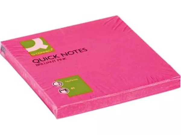 Een Q-CONNECT Quick Notes, ft 76 x 76 mm, 80 vel, neonroze koop je bij ShopXPress