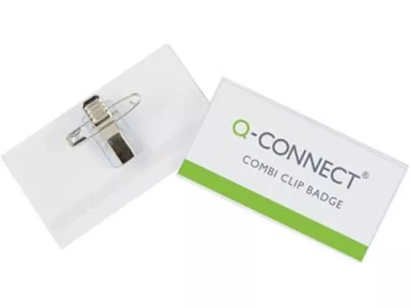 Een Q-CONNECT badge met combiklem 90 x 54 mm koop je bij ShopXPress
