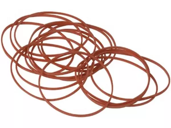Een Q-CONNECT elastieken, breedte 1,5 mm, lengte 80 mm, 100g, rood koop je bij ShopXPress