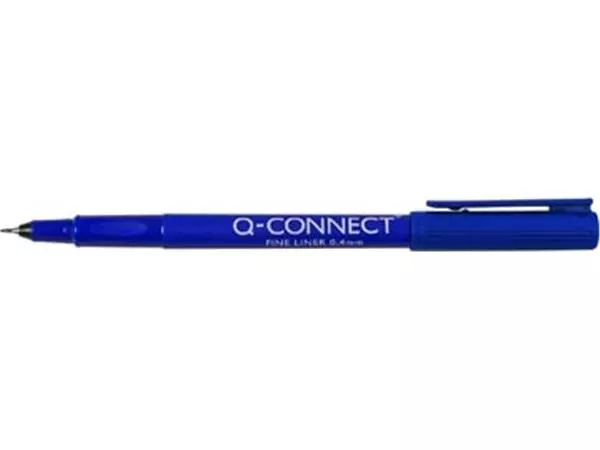 Een Q-CONNECT fineliner, 0,4 mm, blauw koop je bij ShopXPress