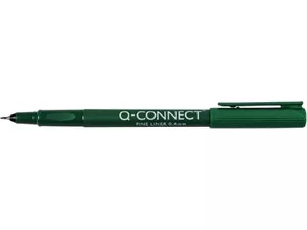 Een Q-CONNECT fineliner, 0,4 mm, groen koop je bij ShopXPress