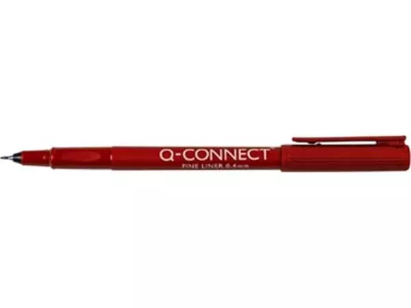 Een Q-CONNECT fineliner, 0,4 mm, rood koop je bij ShopXPress