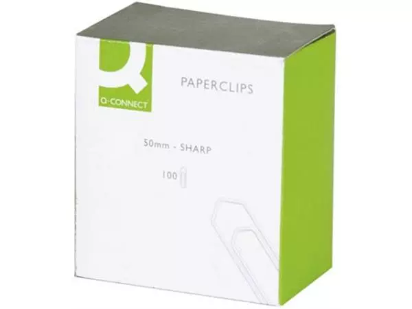 Een Q-CONNECT papierklemmen, 50 mm, doos van 100 stuks koop je bij ShopXPress