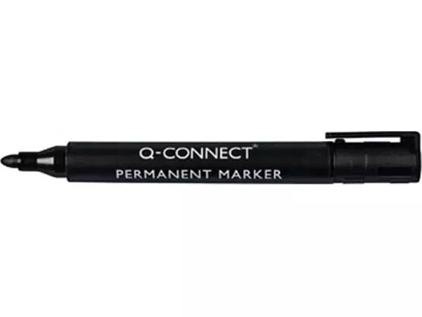 Een Q-CONNECT permanente marker, 2-3 mm, ronde punt, zwart koop je bij ShopXPress