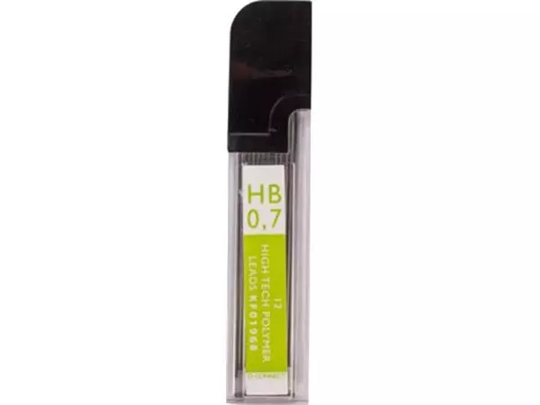 Een Q-CONNECT potloodstiften 0,7 mm HB etui van 12 stuks koop je bij ShopXPress
