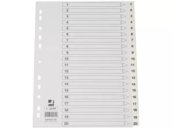 Een Q-CONNECT tabbladen set 1-20, met indexblad, ft A4, wit koop je bij ShopXPress