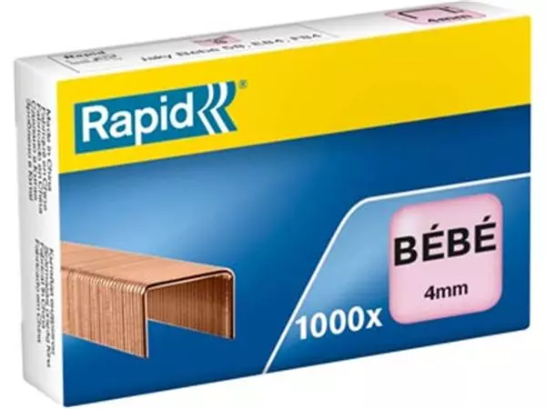 Een Rapid nietjes Bébé, verkoperd, doos van 1000 nietjes koop je bij ShopXPress