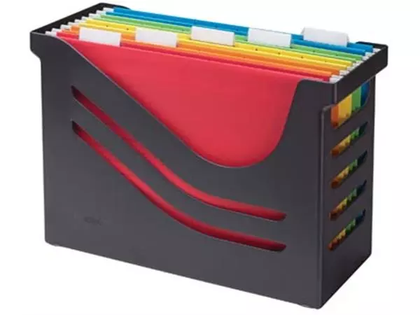 Een Re-solution hangmappenbox met 5 hangmappen, zwart koop je bij ShopXPress