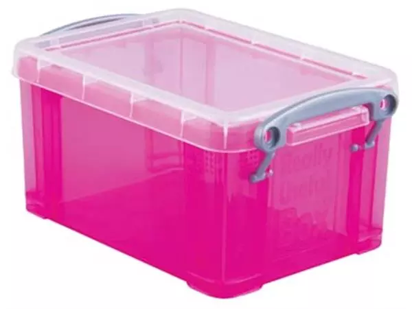Een Really Useful Box 0,7 liter, transparant helroze koop je bij ShopXPress