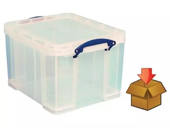 Een Really Useful Box 35 liter, transparant, per stuk verpakt in karton koop je bij ShopXPress