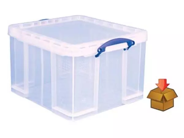 Een Really Useful Box 42 liter, transparant, per stuk verpakt in karton koop je bij ShopXPress