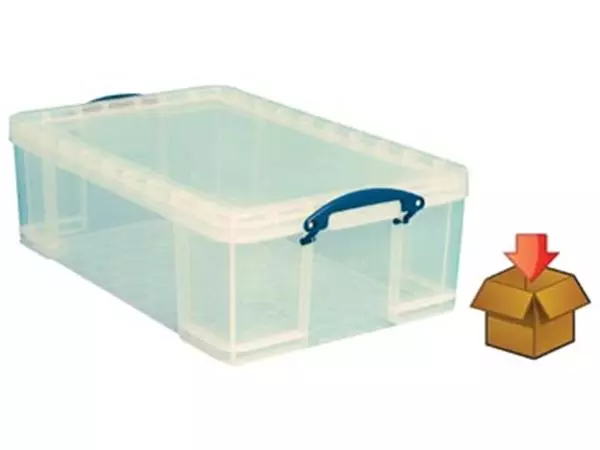 Een Really Useful Box 50l, transparant, per stuk verpakt in karton koop je bij ShopXPress