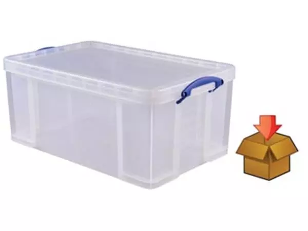 Een Really Useful Box 64 liter, transparant, per stuk verpakt in karton koop je bij ShopXPress