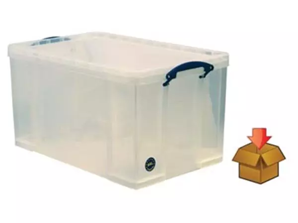 Een Really Useful Box 84 liter, transparant, per stuk verpakt in karton koop je bij ShopXPress