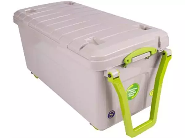 Een Really Useful Box Recycled opbergkoffer op wieltjes 160 l, grijs koop je bij ShopXPress