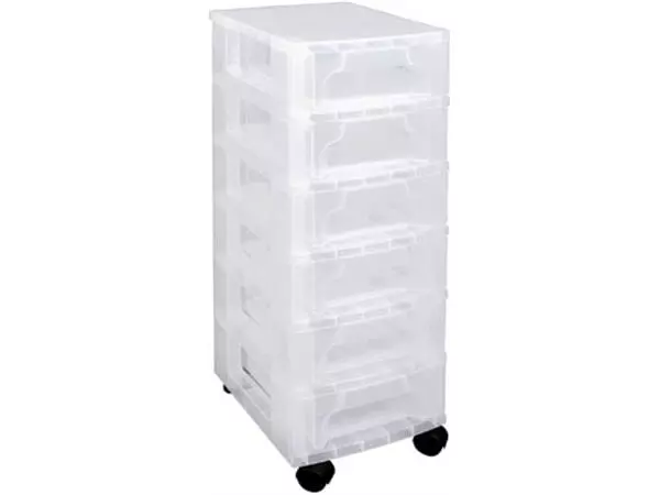 Een Really Useful Box ladenblok 6 x 3,5 l, transparant koop je bij ShopXPress