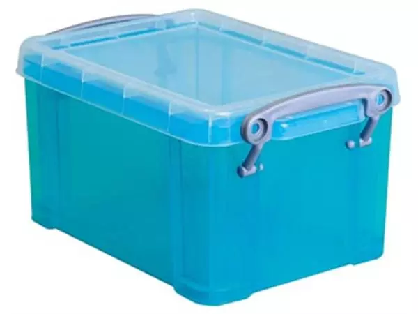 Een Really Useful Box opbergdoos 1,6 liter, transparant helblauw koop je bij ShopXPress