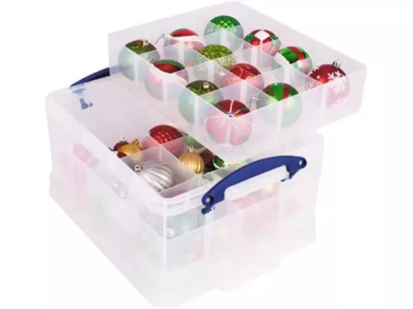 Een Really Useful Box opbergdoos 21 l, met 2 inzetbakjes, transparant koop je bij ShopXPress