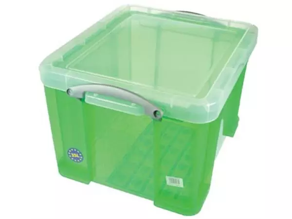 Een Really Useful Box opbergdoos 35 liter, transparant groen koop je bij ShopXPress