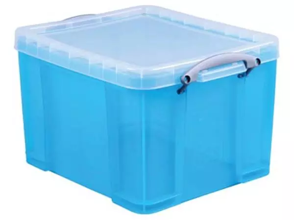 Een Really Useful Box opbergdoos 35 liter, transparant helblauw koop je bij ShopXPress