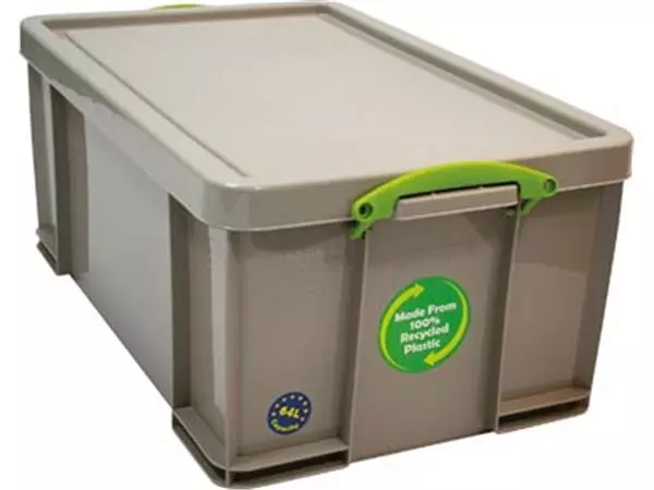 Een Really Useful Box opbergdoos 64 liter, gerecycleerd, grijs koop je bij ShopXPress