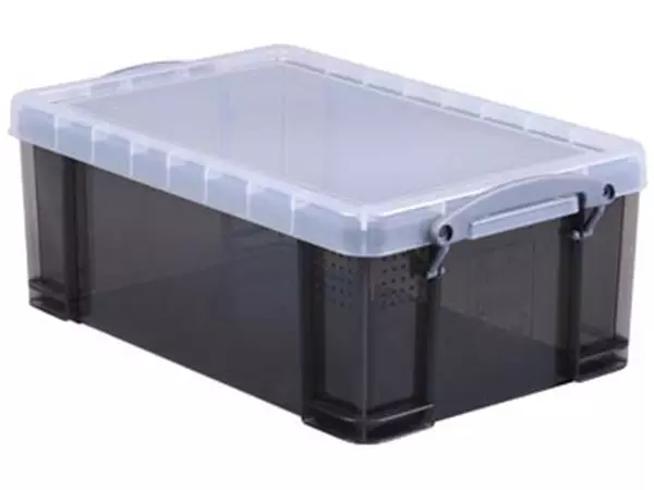 Een Really Useful Box opbergdoos 9 liter, transparant gerookt koop je bij ShopXPress