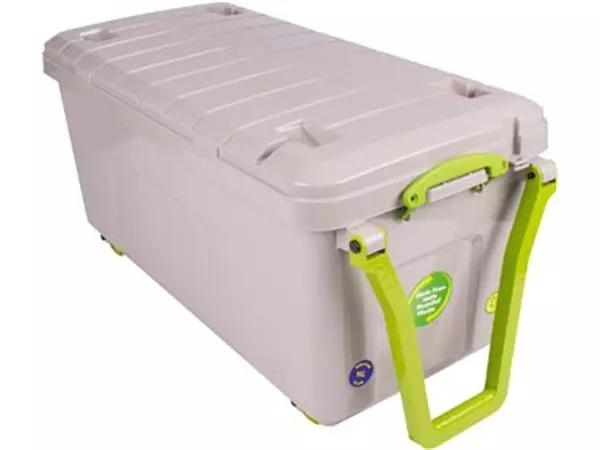 Een Really Useful Box recycled opbergkoffer op wieltjes 16 liter, grijs koop je bij ShopXPress