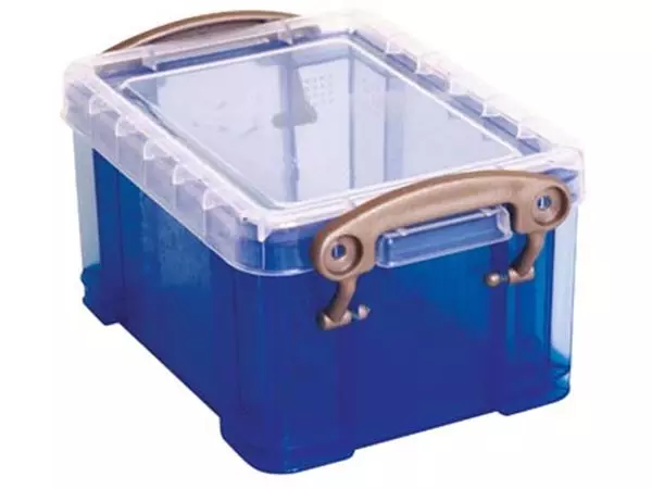 Een Really Useful Box visitekaarthouder 0,3 liter, transparant blauw koop je bij ShopXPress