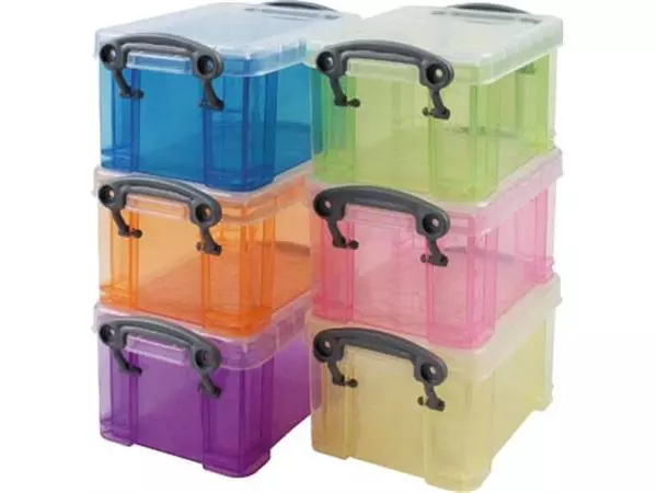 Een Really Useful Boxes Opbergdoos set van 6 x 0.33 liter assorti kleuren koop je bij ShopXPress