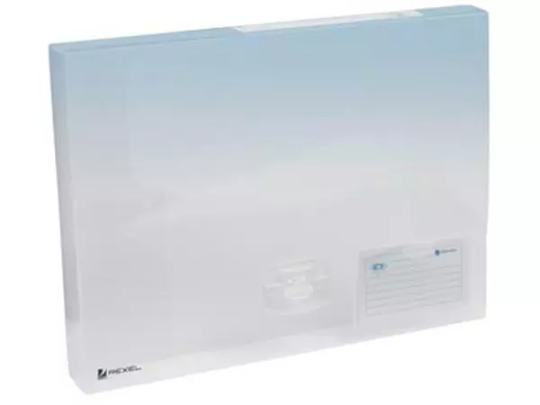 Een Rexel elastobox Ice transparant, rug van 4 cm koop je bij ShopXPress