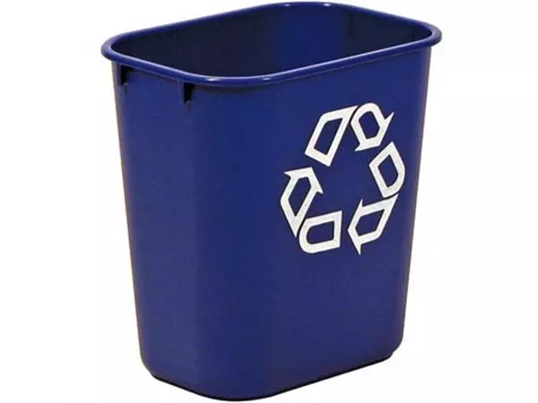 Een Rubbermaid recylagebak, zonder zijbakjes, 26,6 liter, blauw koop je bij ShopXPress