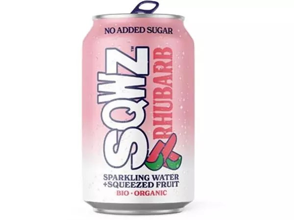 Een SQWZ frisdrank Rhubarb BIO, blikje van 33 cl, pak van 12 stuks koop je bij ShopXPress