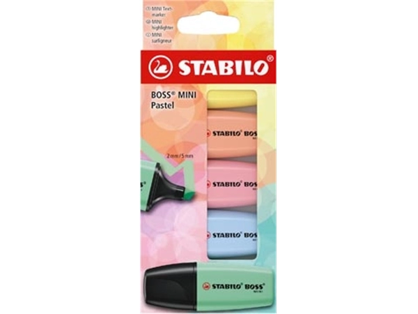 Sie können einen STABILO BOSS MINI pastel markeerstift, geassorteerde kleuren, blister van 5 stuks bei Supplierz BV kaufen