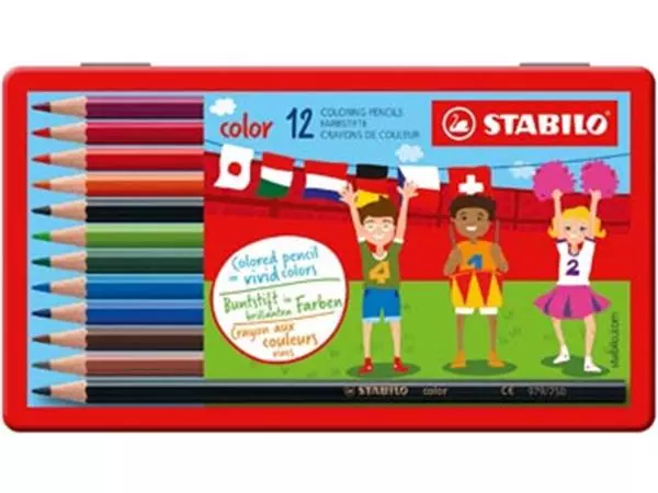 Een STABILO Color kleurpotlood, metalen doos van 12 stuks koop je bij ShopXPress