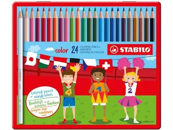 Een STABILO Color kleurpotlood, metalen doos van 24 stuks koop je bij ShopXPress