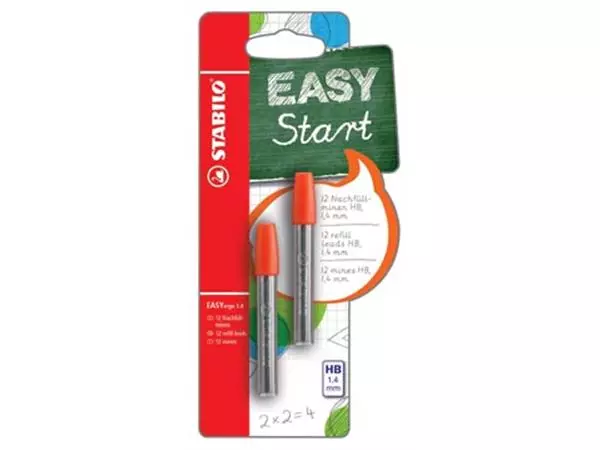 Een STABILO EASYergo potloodstift, 1,4 mm, blister van 2 kokers van 6 mines koop je bij ShopXPress