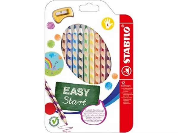 Een STABILO EASYstart kleurpotlood, linkshandig, etui van 12 stuks, assorti koop je bij ShopXPress