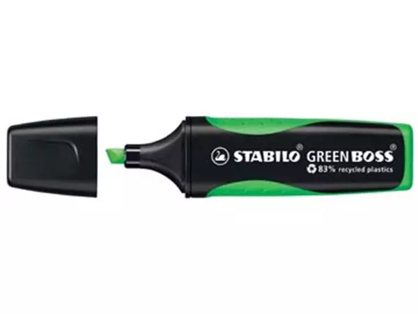 Een STABILO GREENBOSS markeerstift, groen koop je bij ShopXPress