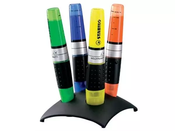 Een STABILO LUMINATOR markeerstift, deskset van 4 stuks in geassorteerde kleuren koop je bij ShopXPress