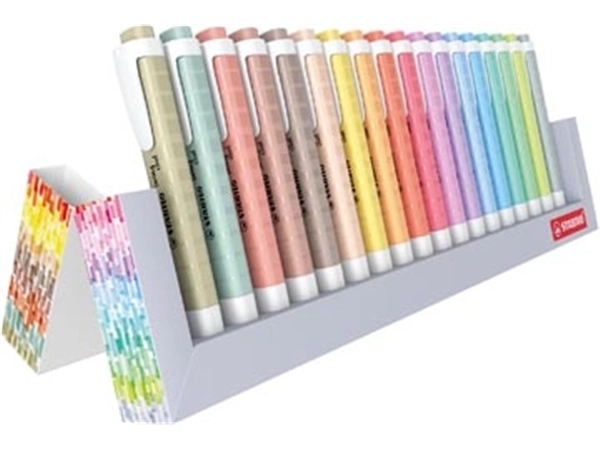 Een STABILO SWING COOL naturecolor markeerstift,geassorteerde kleuren, deskset van 18 stuks koop je bij Supplierz BV