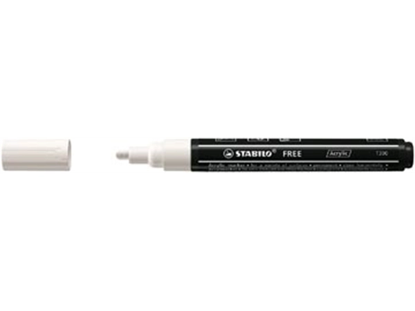 Buy your STABILO free acrylmarker T300, ronde punt, 2-3 mm, wit at Supplierz BV