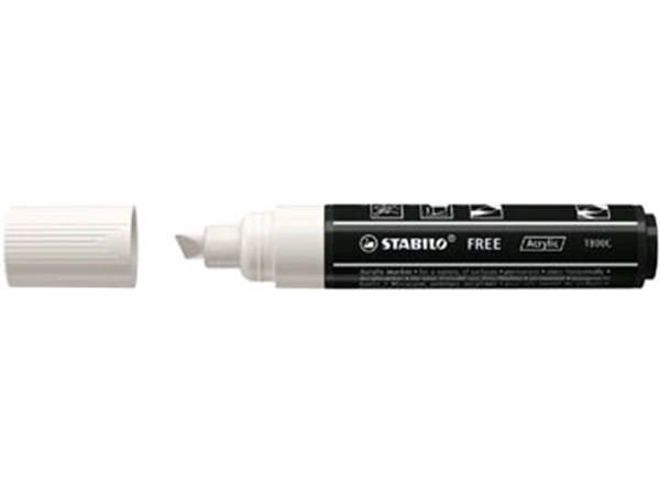 Buy your STABILO free acrylmarker T800, schuine punt, 4-10 mm, wit at Supplierz BV