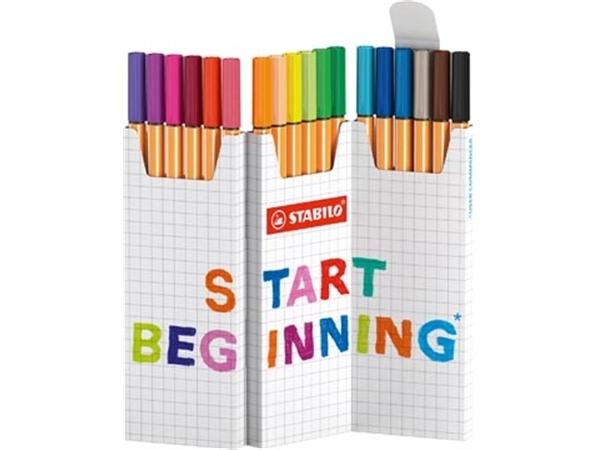 Een STABILO point 88 fineliner, geassorteerde kleuren, deskset van 18 stuks koop je bij Supplierz BV