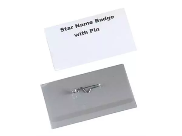 Een STAR badge met speld ft 40 x 75 mm, doos van 100 stuks koop je bij ShopXPress