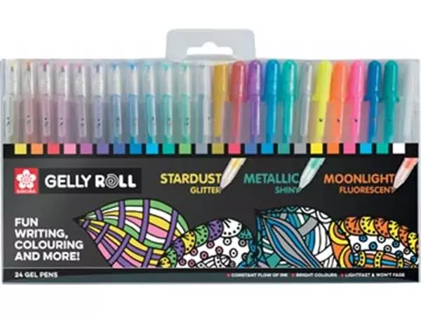 Een Sakura roller Gelly Roll Mix, etui van 24 stuks in geassorteerde kleuren koop je bij ShopXPress