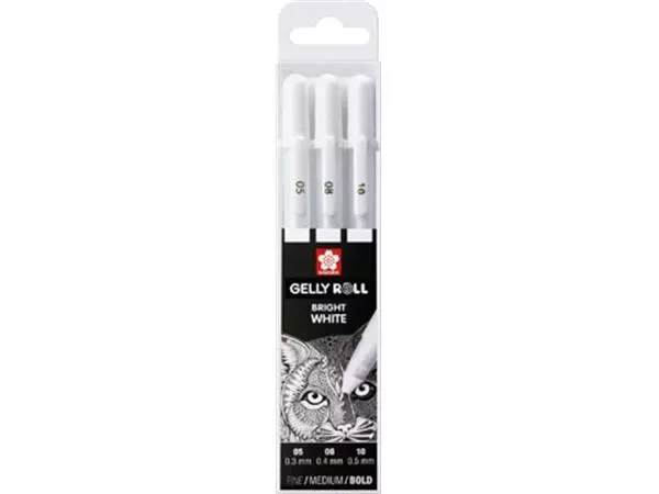 Een Sakura roller Gelly Roll basic white 3 stuks, 05/08/10# koop je bij ShopXPress