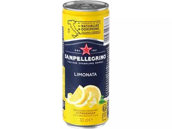 Een San Pellegrino limonade limonata, sleek blik van 33 cl, pak van 6 stuks koop je bij ShopXPress